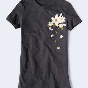 AEROPOSTALE Grey FLORAL Tee